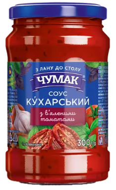 Соус Чумак Кухарський з в'яленими томатами у скляній банці 300 г